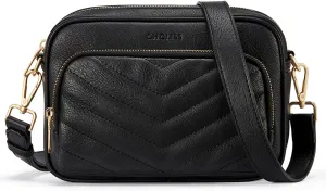 CHOLISS Quilted Crossbody Bags for Women RFID Vegan Leather Travel Purse Small Shoulder Handbags with Built in Wallet