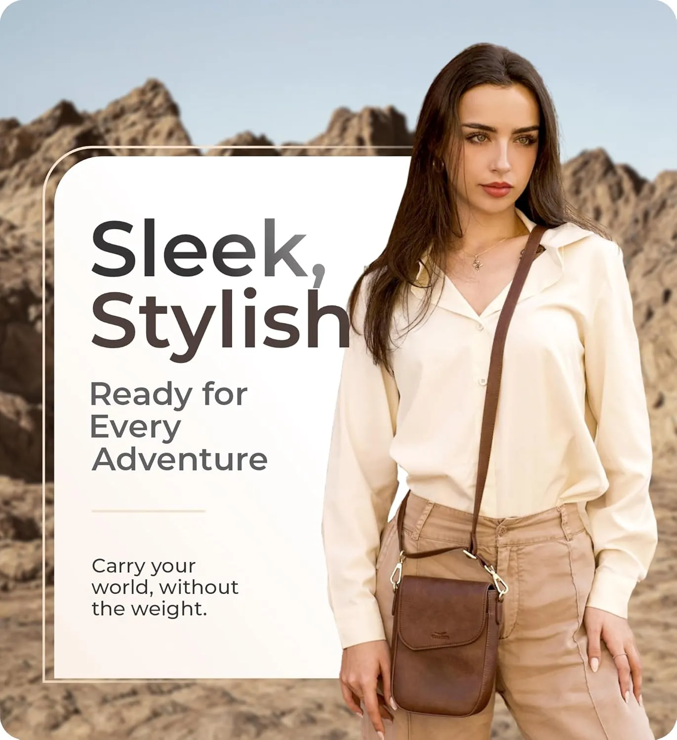 Claasico Crossbody Bag for Women, RFID Phone Purse, Card Slots Coin Pocket w/strap, Phone Holder PU Leather Crossbody Purse