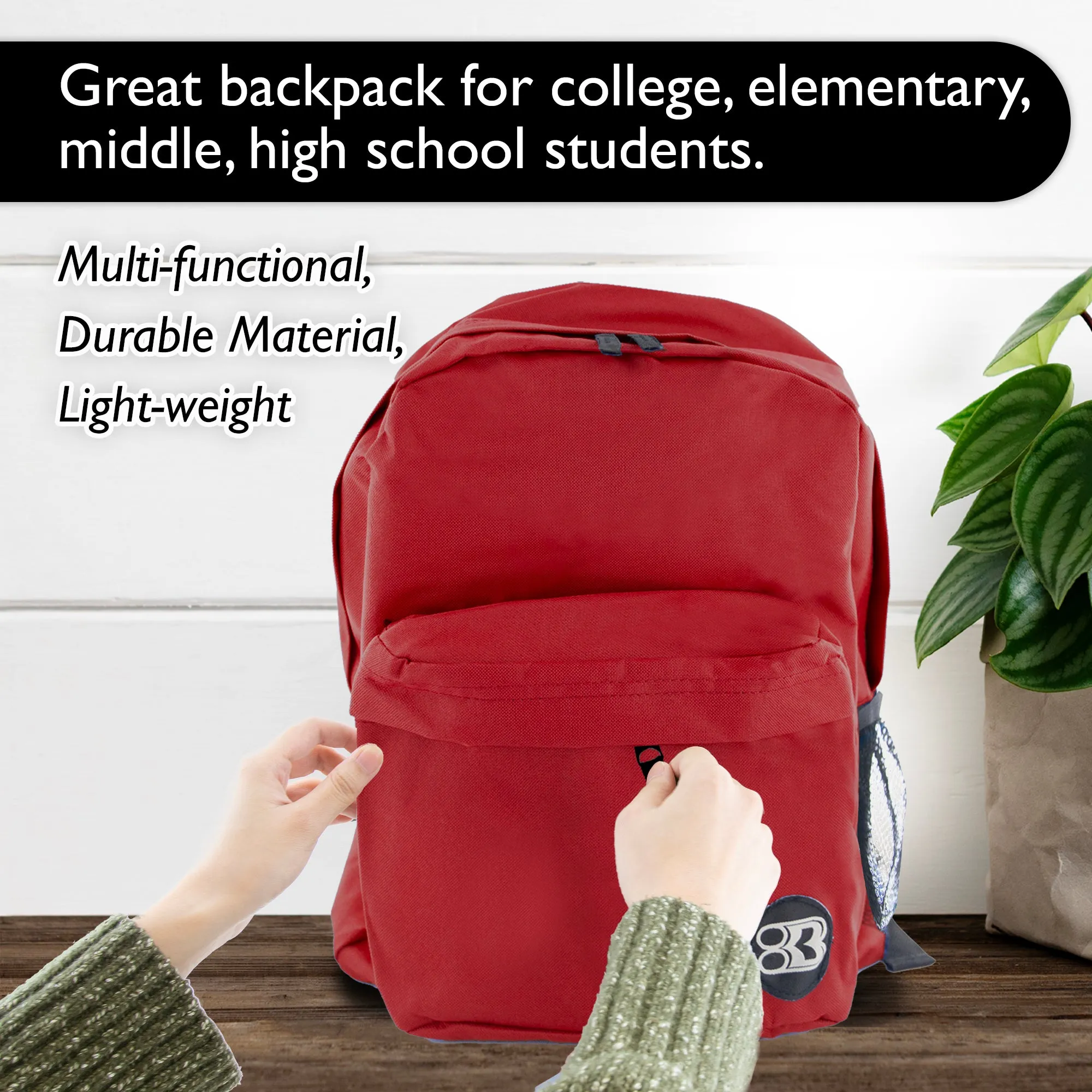 Classic 17" Burgundy Backpack