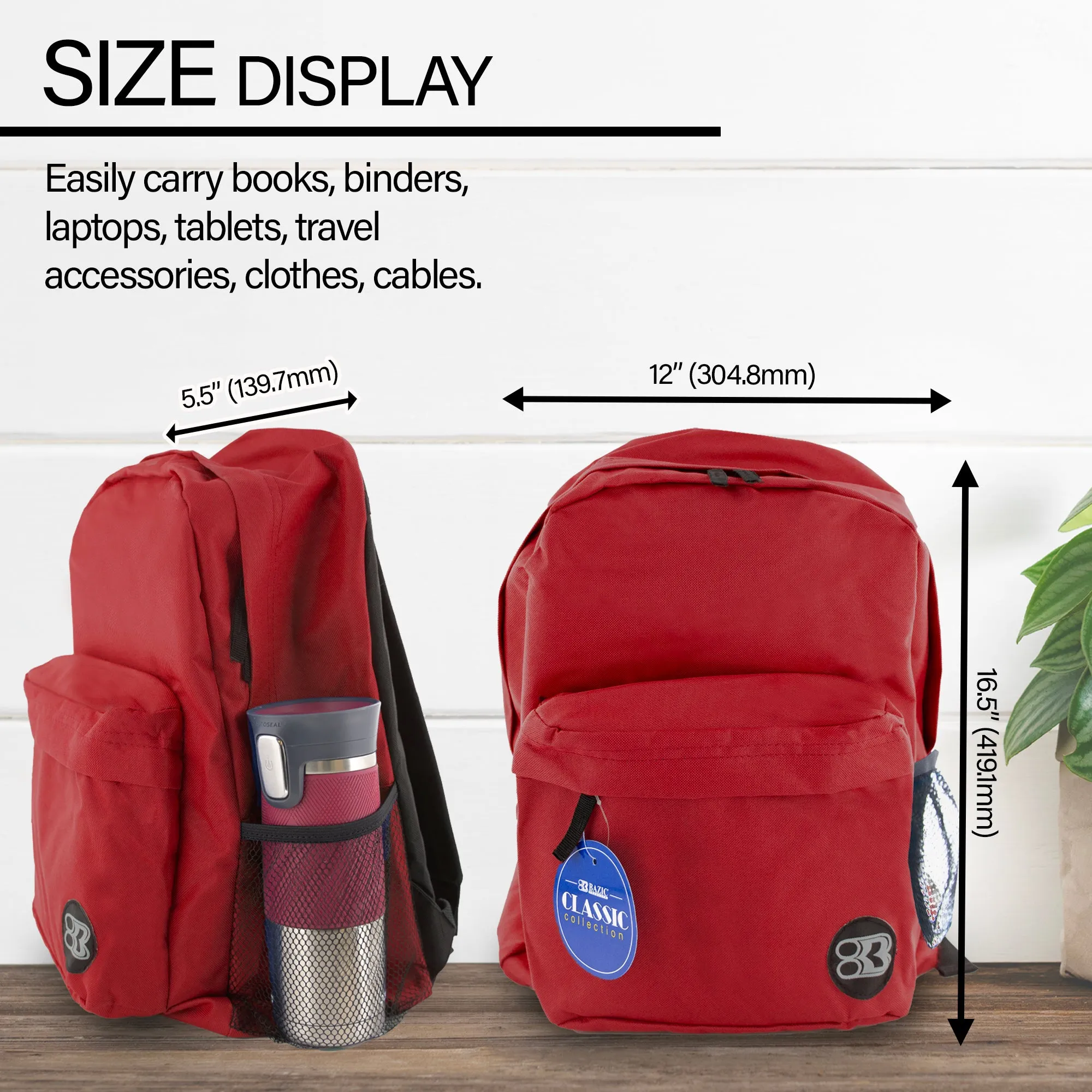 Classic 17" Burgundy Backpack