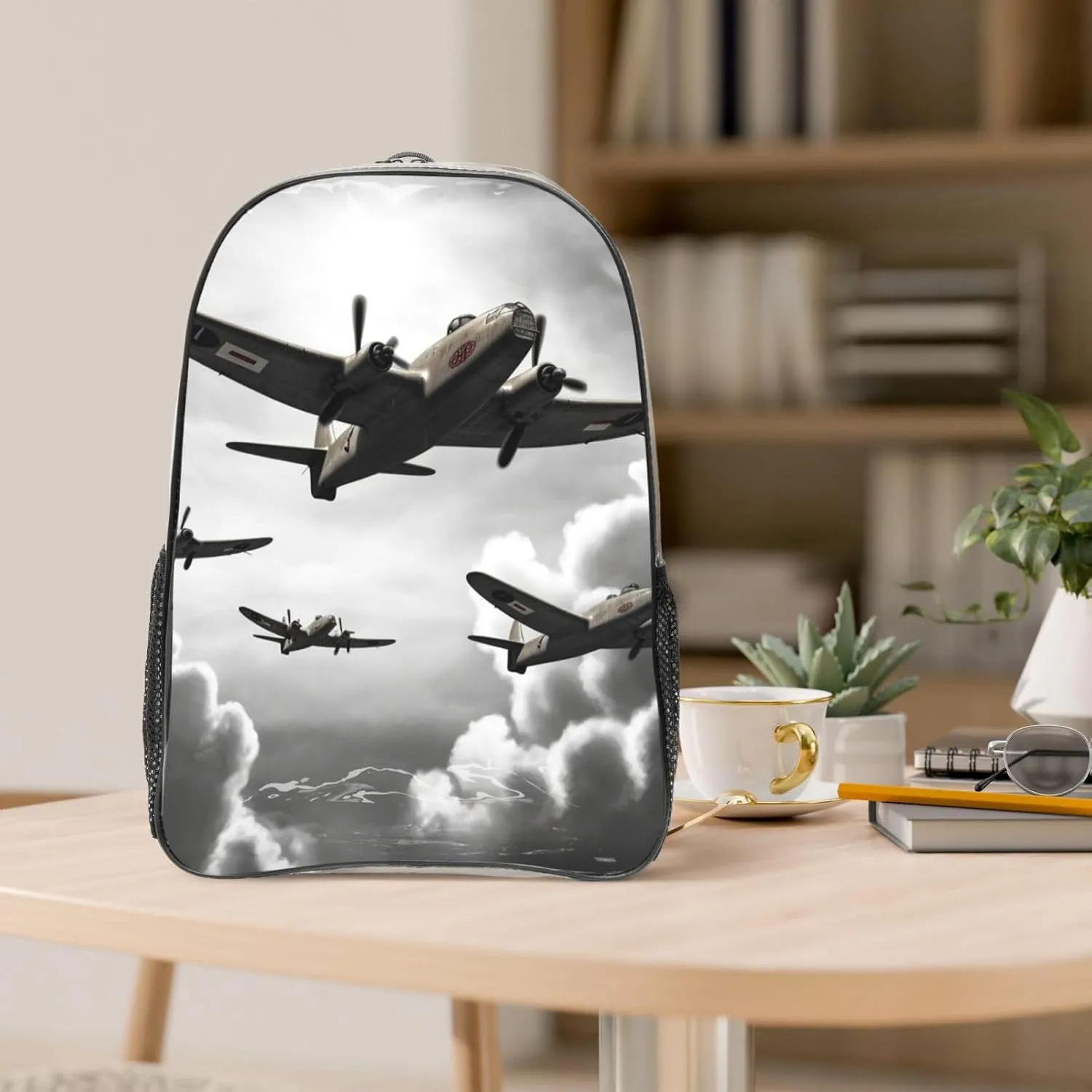 Clear Backpack Heavy Duty PVC Transparent Bookbag World War 2 Backpack Daypack Laptop Backpack