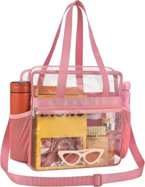 Clear Bag for Stadium Events - 12x6x12, Transparent Sports Bag with Reinforced Shoulder Straps
