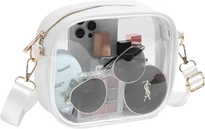 Clear Bag for Stadium Events, Clear Purse for Women Stadium Approved Crossbody, Concert Bag with Adjustable Strap