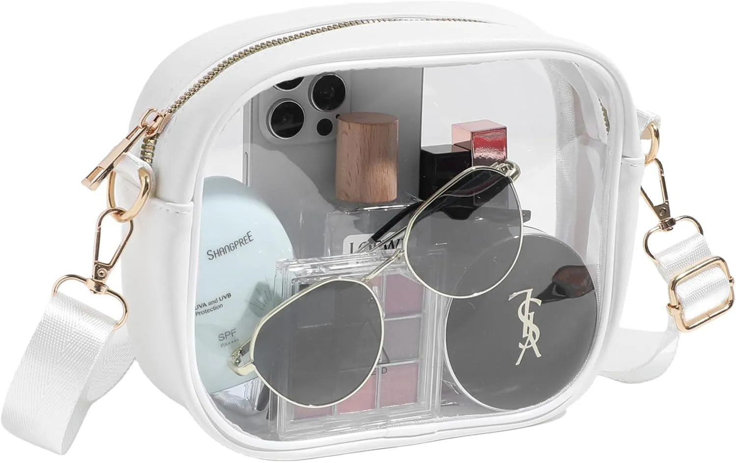 Clear Bag for Stadium Events, Clear Purse for Women Stadium Approved Crossbody, Concert Bag with Adjustable Strap