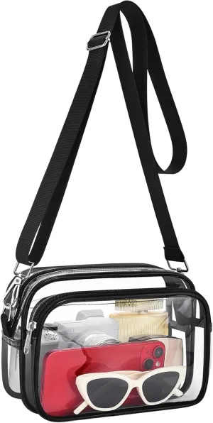 Clear Bag for Stadium Events, Clear Purse with Removeble Strap, Stadium Bag for Sporting Work Festival and Concert