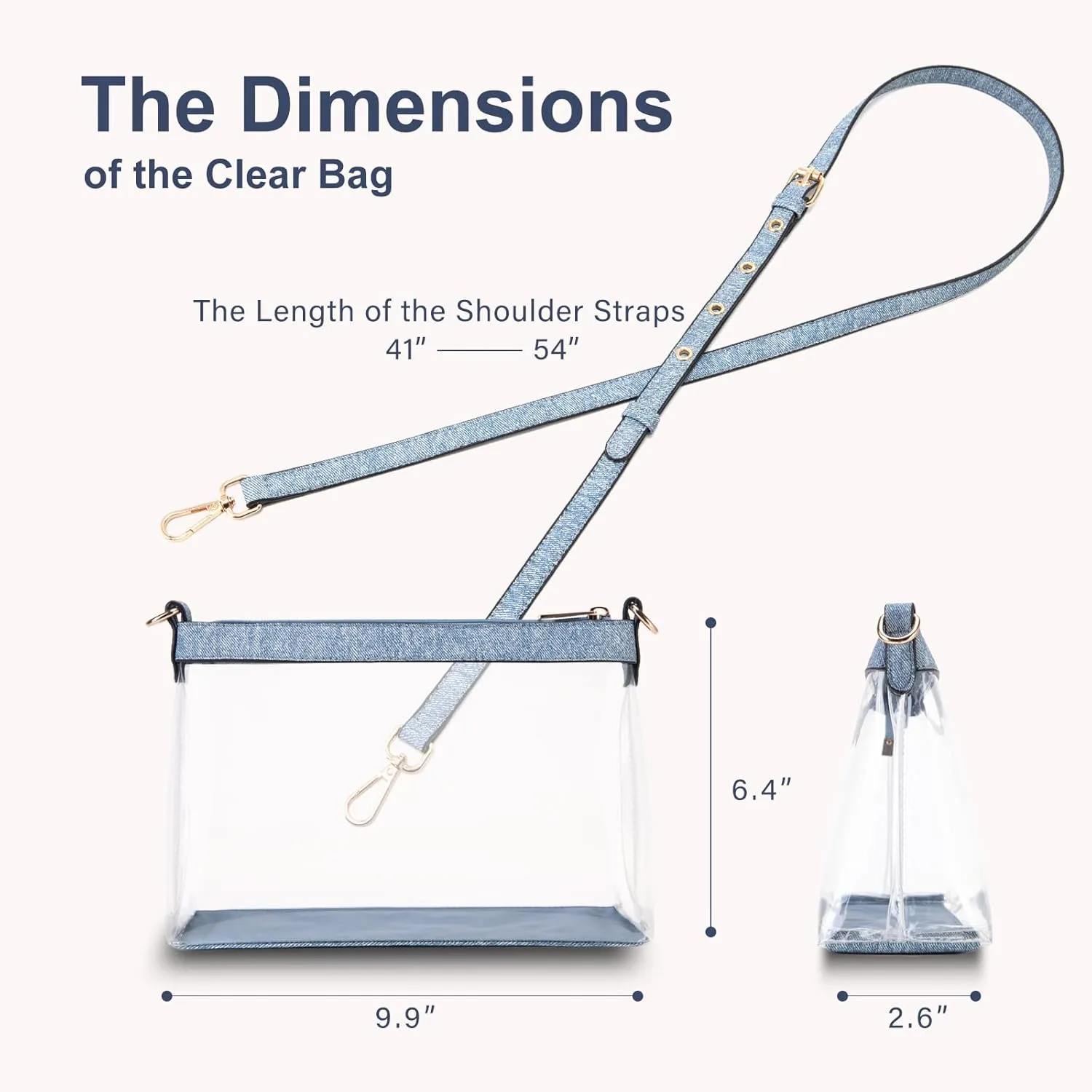Clear Bag for Stadium Events, Clear Purses for Women, Stadium Approved Clear Crossbody Bag