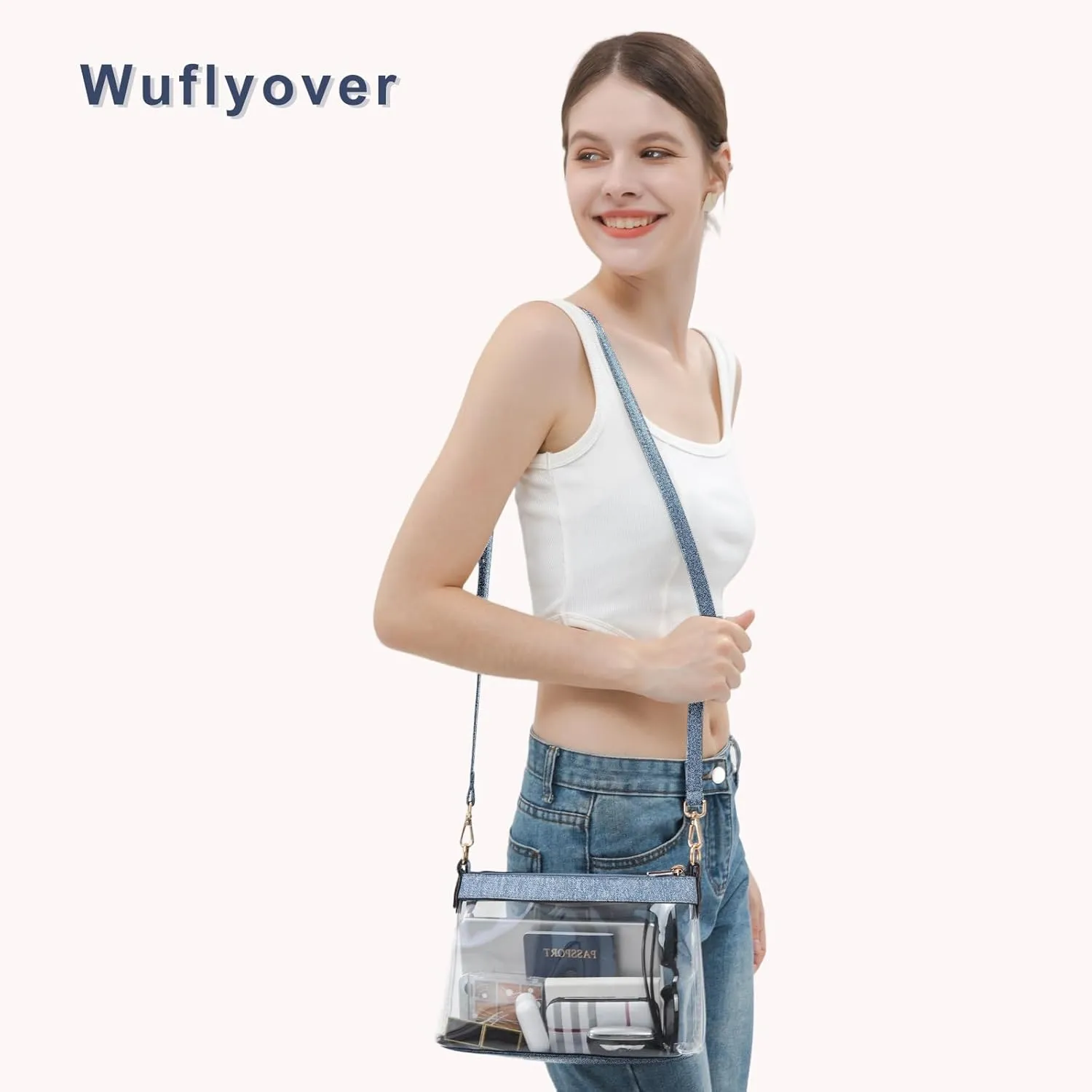 Clear Bag for Stadium Events, Clear Purses for Women, Stadium Approved Clear Crossbody Bag