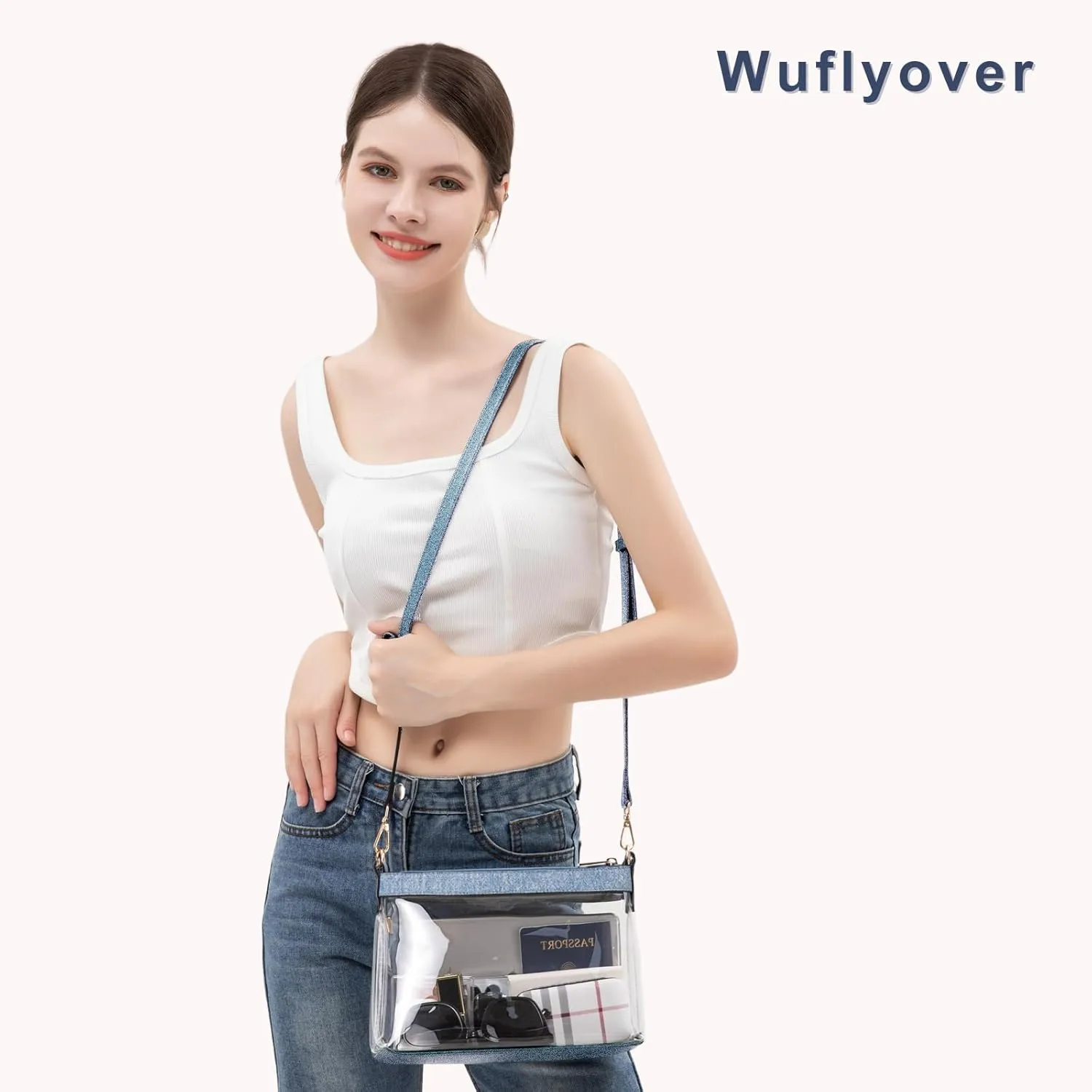 Clear Bag for Stadium Events, Clear Purses for Women, Stadium Approved Clear Crossbody Bag