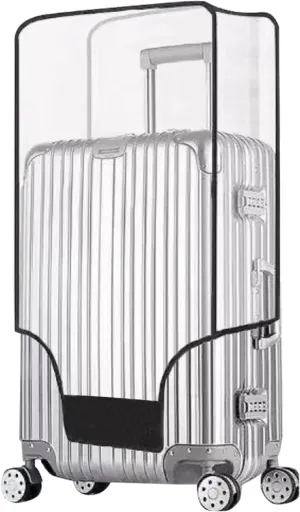 Clear Suitcase Cover - 20 24 26 28 30 Inch Waterproof PVC Suitcase Cover - Transparent Travel Suitcase Wrap - Protective Cover Case for Wheeled Luggage (24-Inch)