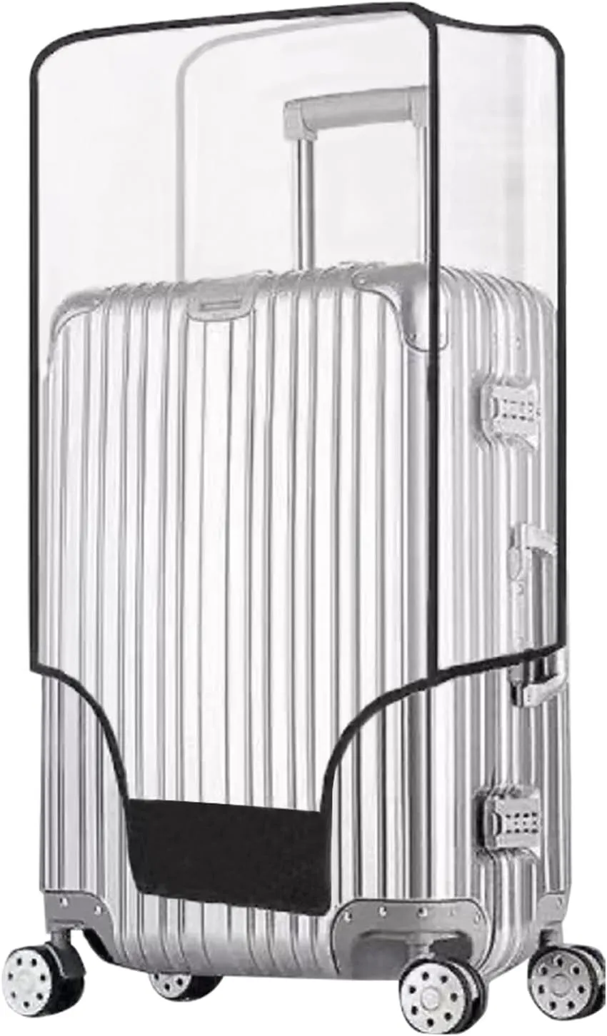 Clear Suitcase Cover - 20 24 26 28 30 Inch Waterproof PVC Suitcase Cover - Transparent Travel Suitcase Wrap - Protective Cover Case for Wheeled Luggage (24-Inch)
