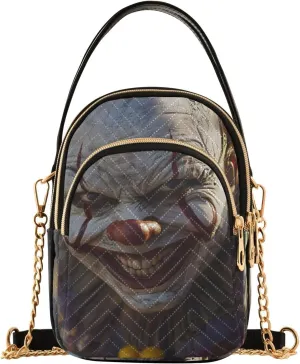 Clown Knight Sling Bag for Women, Small Shoulder Bag Crossbody Bag Purse with Chain Strap Top handle 5.91×3.15×8.27 Inches