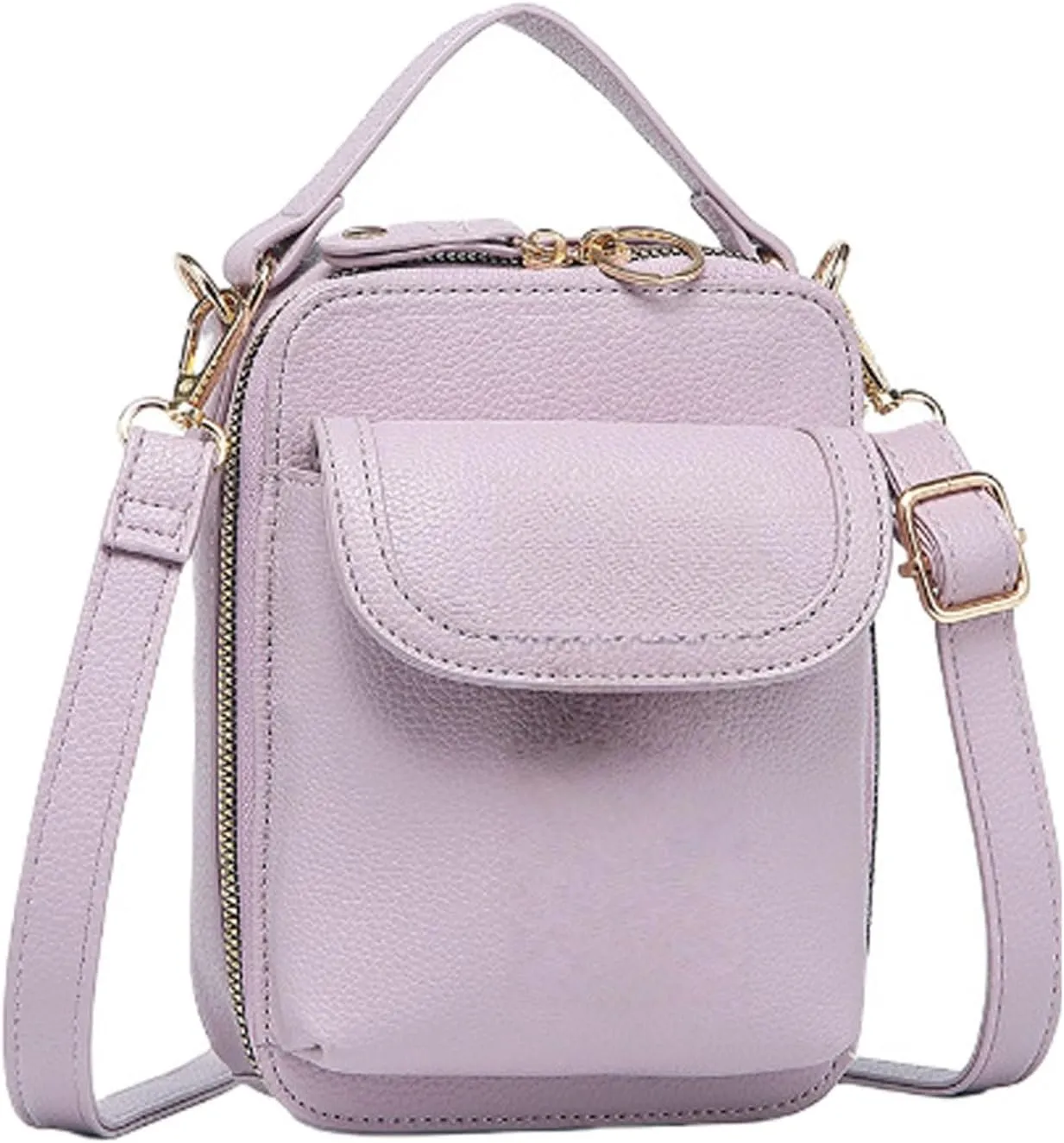 Collaboraten1 Crossbody Leather Bag, Anti-Theft Cell Phone Purse Crossbody for Women Secure Zipper & Magnetic Snap Closure