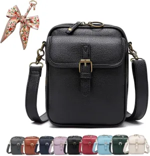 Collaboraten1 Crossbody Leather Bag, Vegan Leather Crossbody Bag, Vintage Cross Body Shoulder Purse with Card Slots