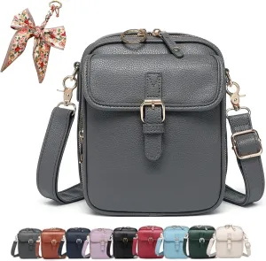 Collaboraten1 Crossbody Leather Bag, Vegan Leather Crossbody Bag, Vintage Cross Body Shoulder Purse with Card Slots