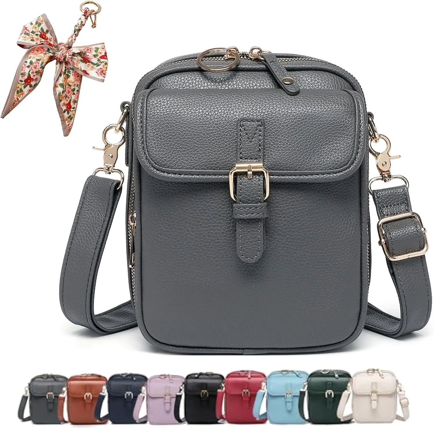 Collaboraten1 Crossbody Leather Bag, Vegan Leather Crossbody Bag, Vintage Cross Body Shoulder Purse with Card Slots