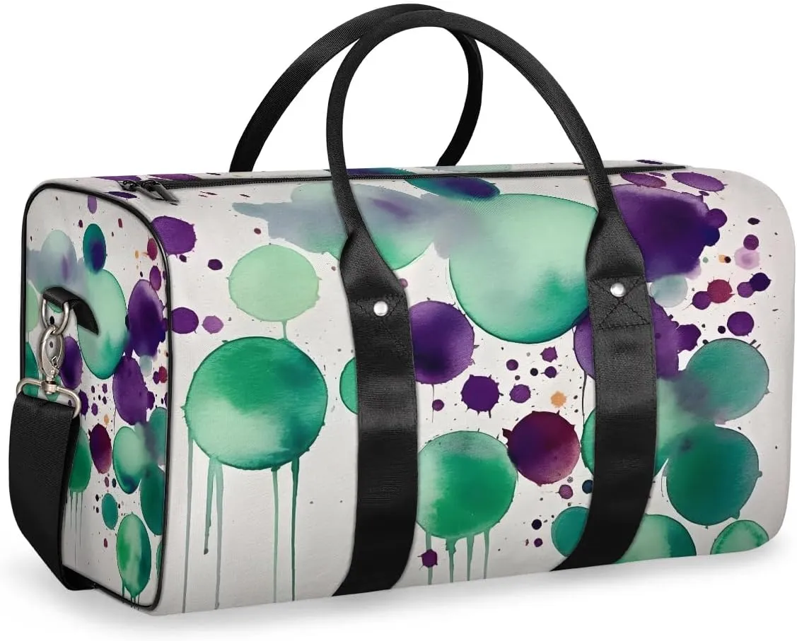 Colorful Dots Spots Travel Duffel Bag for Women Men Waterproof Foldable Overnight Weekender Bag Large Capacity Sports Gym Bag