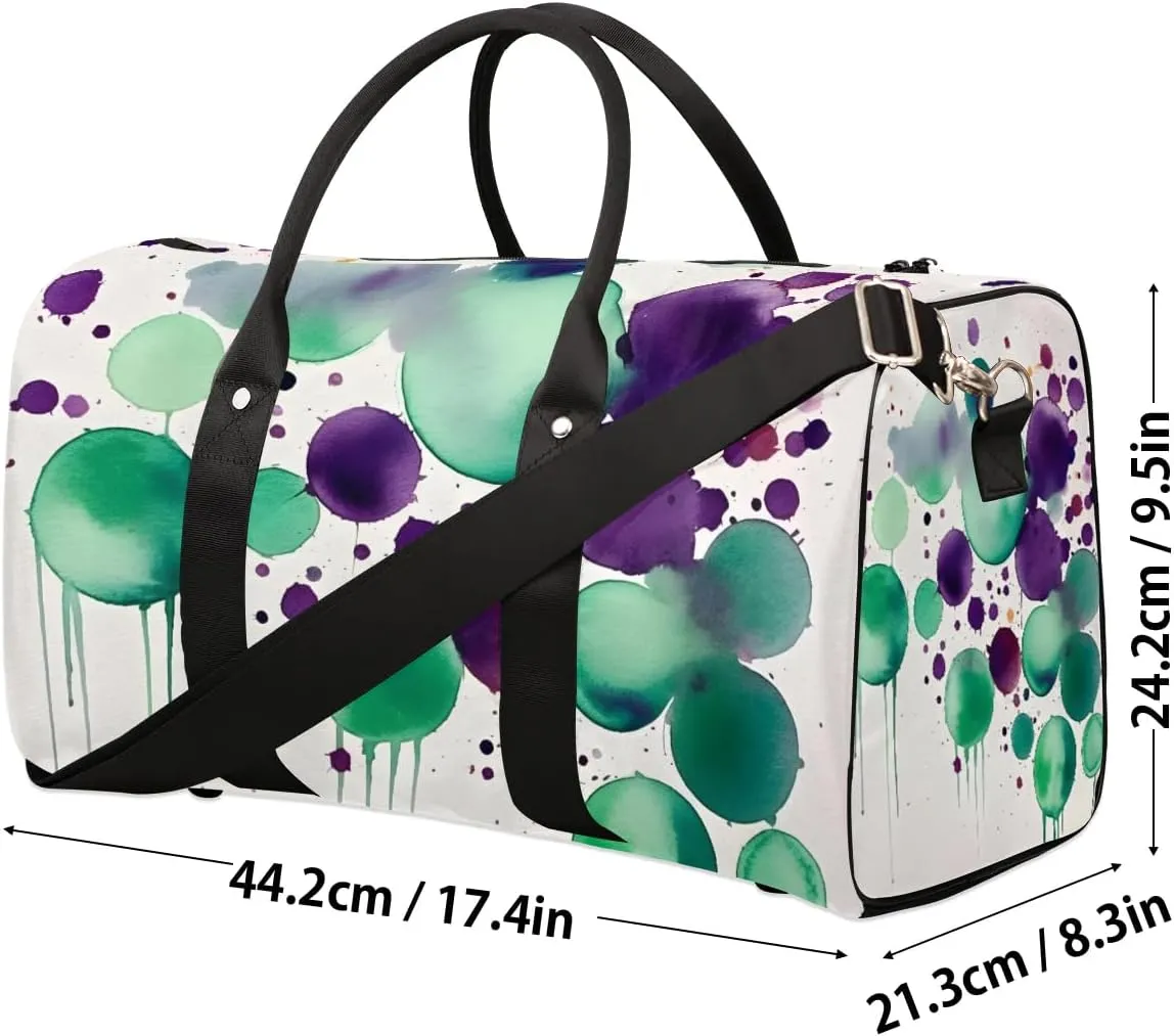 Colorful Dots Spots Travel Duffel Bag for Women Men Waterproof Foldable Overnight Weekender Bag Large Capacity Sports Gym Bag