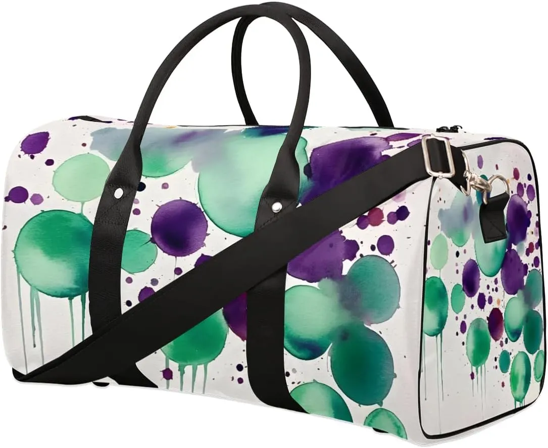 Colorful Dots Spots Travel Duffel Bag for Women Men Waterproof Foldable Overnight Weekender Bag Large Capacity Sports Gym Bag