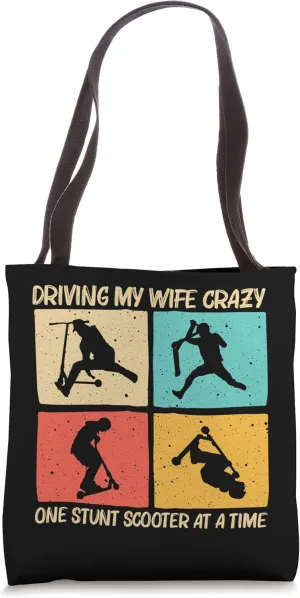 Cool Stunt Scooter Design For Men Boys Scootering Scooter Tote Bag