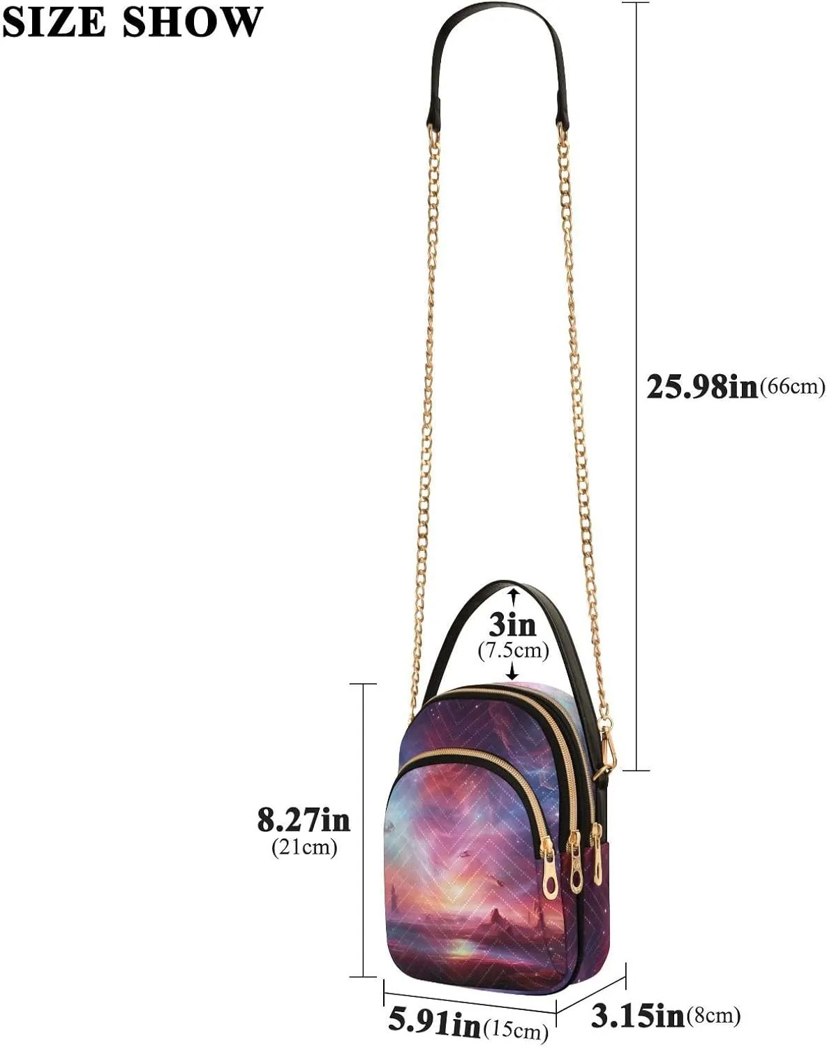 Cosmic Sky with Various Stars and Nebulas Shoulder Bag, Handbags for Women Crossbody Bag, Shoulder Travel Bag