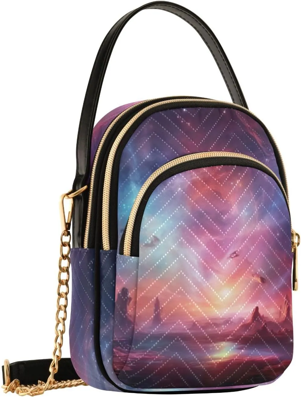 Cosmic Sky with Various Stars and Nebulas Shoulder Bag, Handbags for Women Crossbody Bag, Shoulder Travel Bag