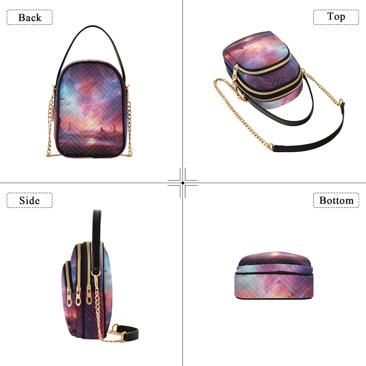 Cosmic Sky with Various Stars and Nebulas Shoulder Bag, Handbags for Women Crossbody Bag, Shoulder Travel Bag