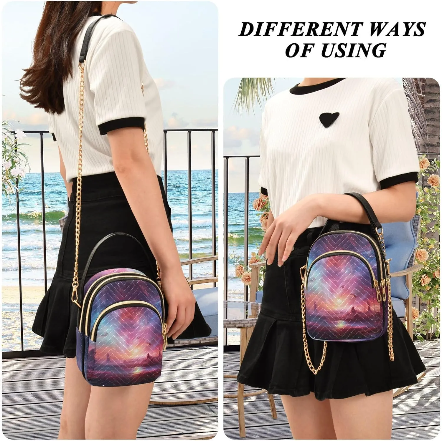 Cosmic Sky with Various Stars and Nebulas Shoulder Bag, Handbags for Women Crossbody Bag, Shoulder Travel Bag