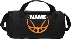 Cotton Sports Duffel Bag with Multiple Different Sport Design Choices (Black, Basketball)