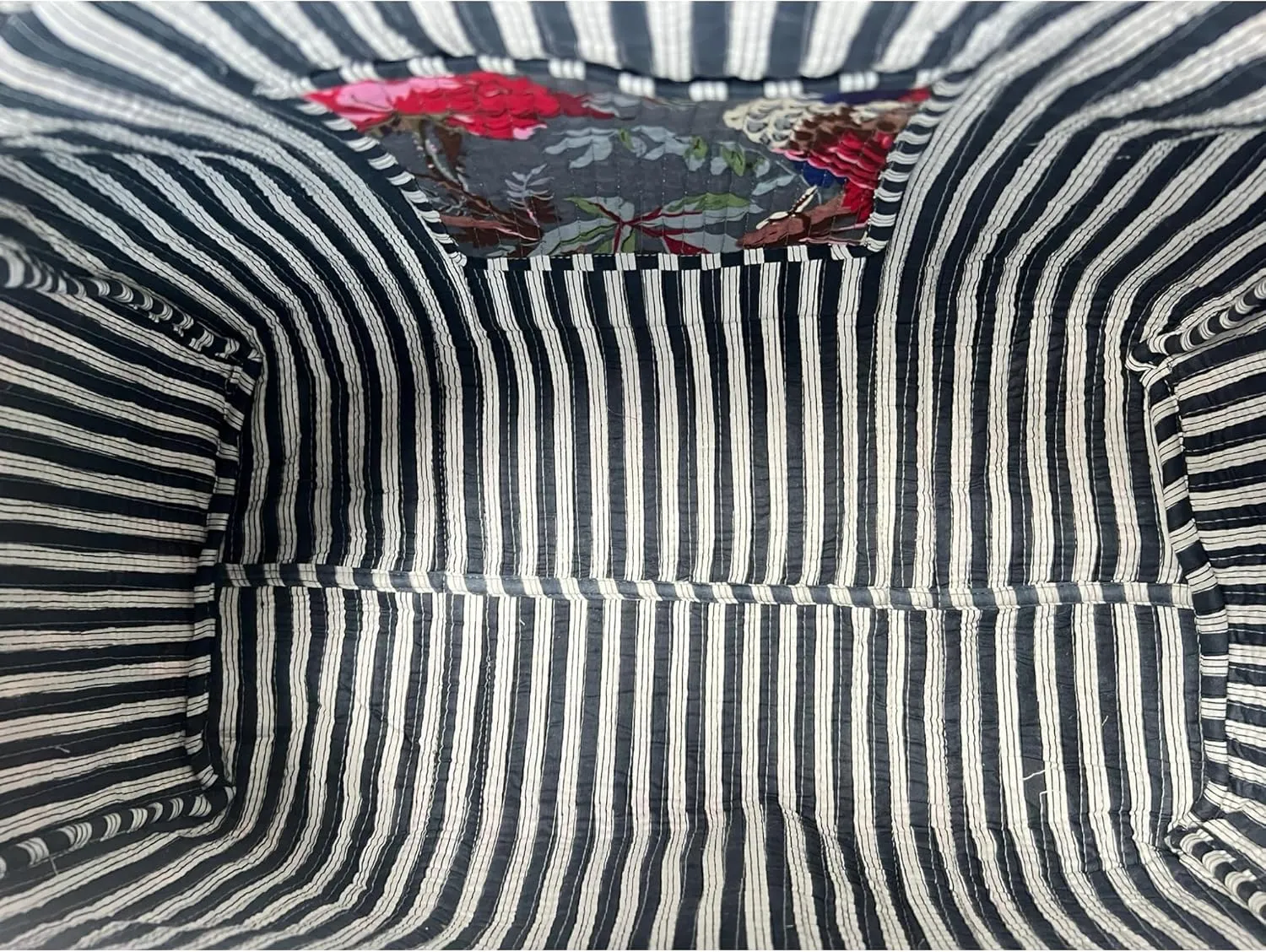 Cotton Weekender Duffel Bag- Hand Block Printed Travel Bag (Frosted Bloom)