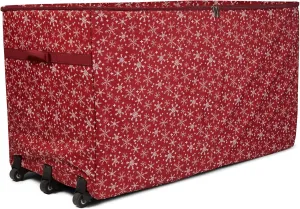 Covermates Keepsakes Christmas Tree Structured Rolling Storage Bag - Superior Protection, Reinforced Handles - Holiday Storage, Red Snowflake