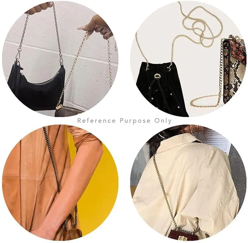 CRAFTMEMORE Purse Chain Strap, Crossbody Aluminium Chain Handle, Shoulder Handbag Replacement Clutch Mini Pochette Accessories (23.6 Inches - ALM23L, Gold)