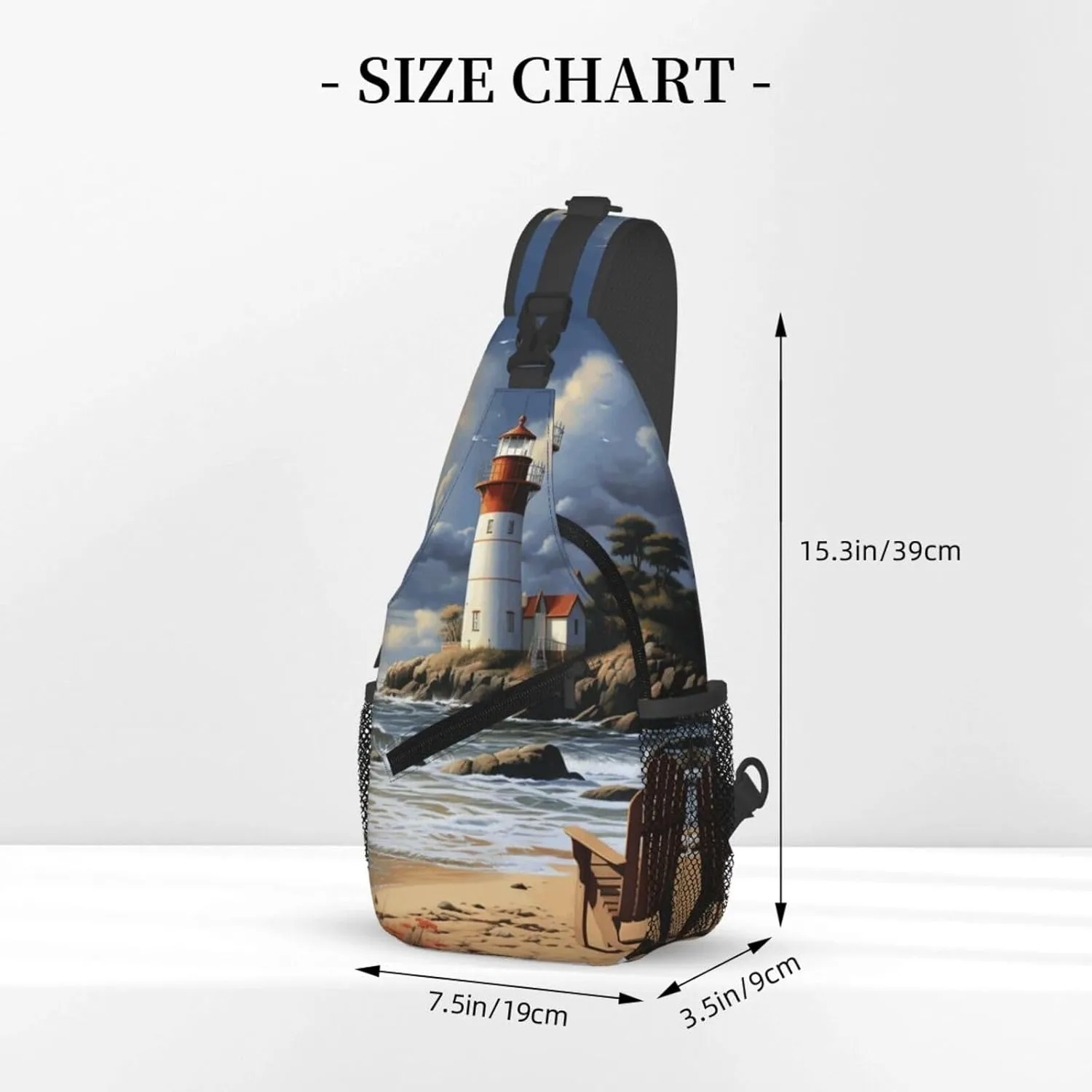 Cross Chest Bag Diagonally Sling Backpack Crossbody Shoulder Bag Seals on ice Sling Bag Travel Hiking Daypack