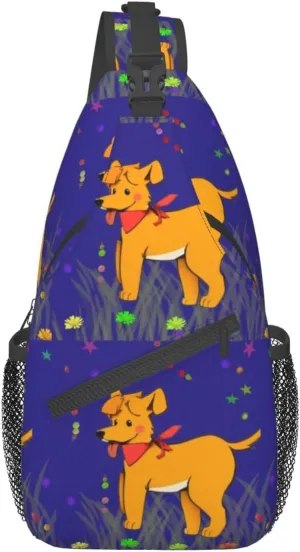 Cross chest bag diagonally Spitting tongue cartoon dog pattern Suitable For Men And Women outdoor hiking Daily travel Long and short trips