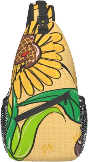 Cross chest bag diagonally Sunflower seeds and sunflowers Prints Suitable For Men And Women outdoor hiking Daily travel Long and short trips