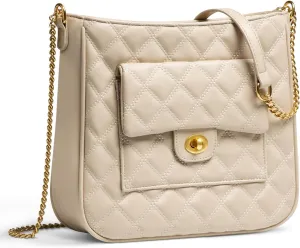 Crossbody Bag for Women, Quilted Crossbody Handbags Trendy Leather Purse Shoulder Bag with Adjustable Chain Strap