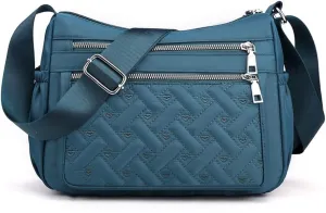 Crossbody Bag for Women Shoulder Handbag Nylon Multi-Pocket Bags Lightweight Work Travel Messenger Bag
