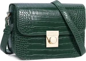 Crossbody Bag Shoulder Satchel Purse for Women, Triple Pocket Bag PU Leather Messenger Bag Flap Evening Bag
