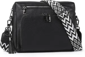 Crossbody Bags for Women MultiPockets Purses for Women Vegan Leather Shoulder Bag with Ajustable Strap for Shopping