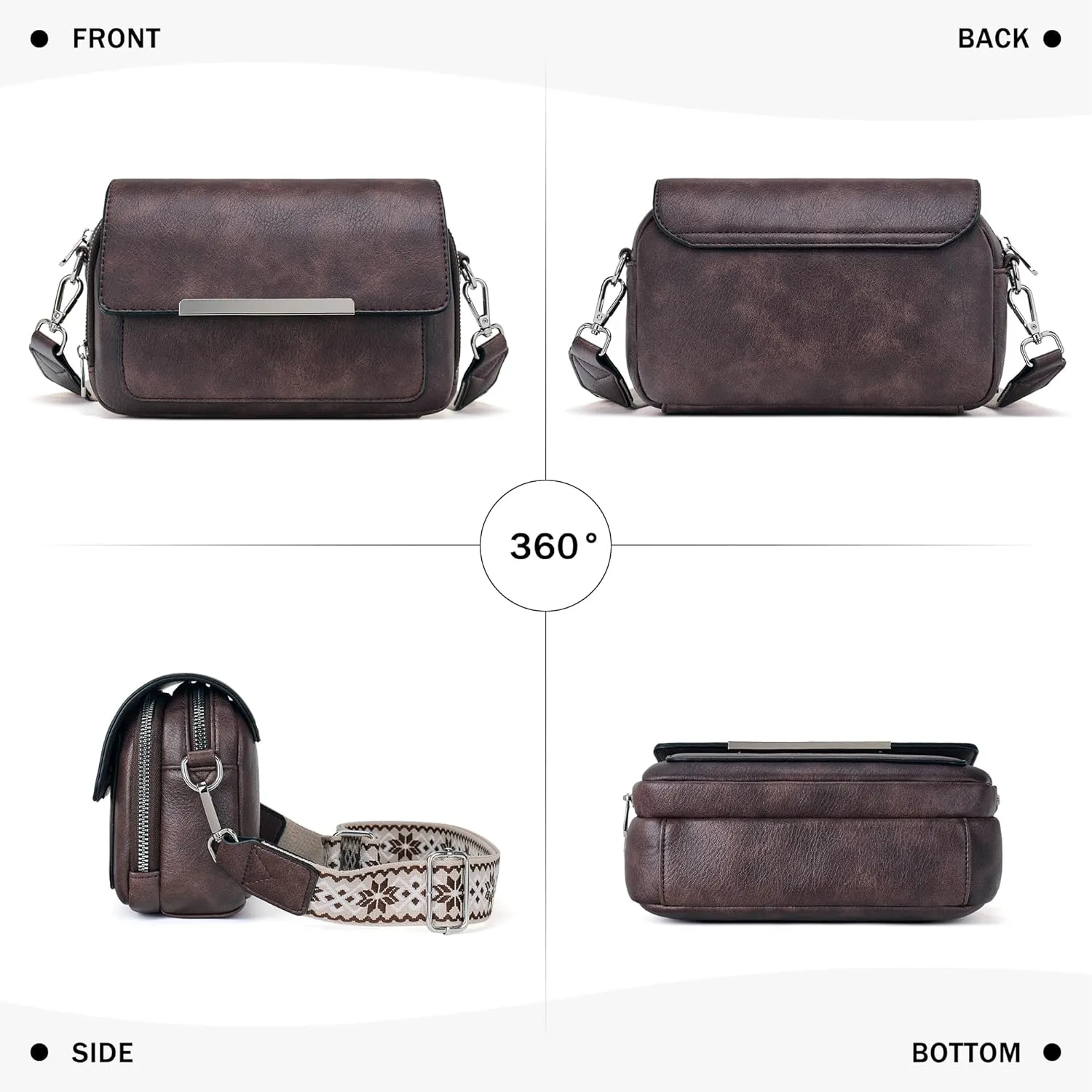Crossbody Bags for Women Small Crossbody Wallet Purses with Card Slots Leather Shoulder Handbags Travel/Daily Use