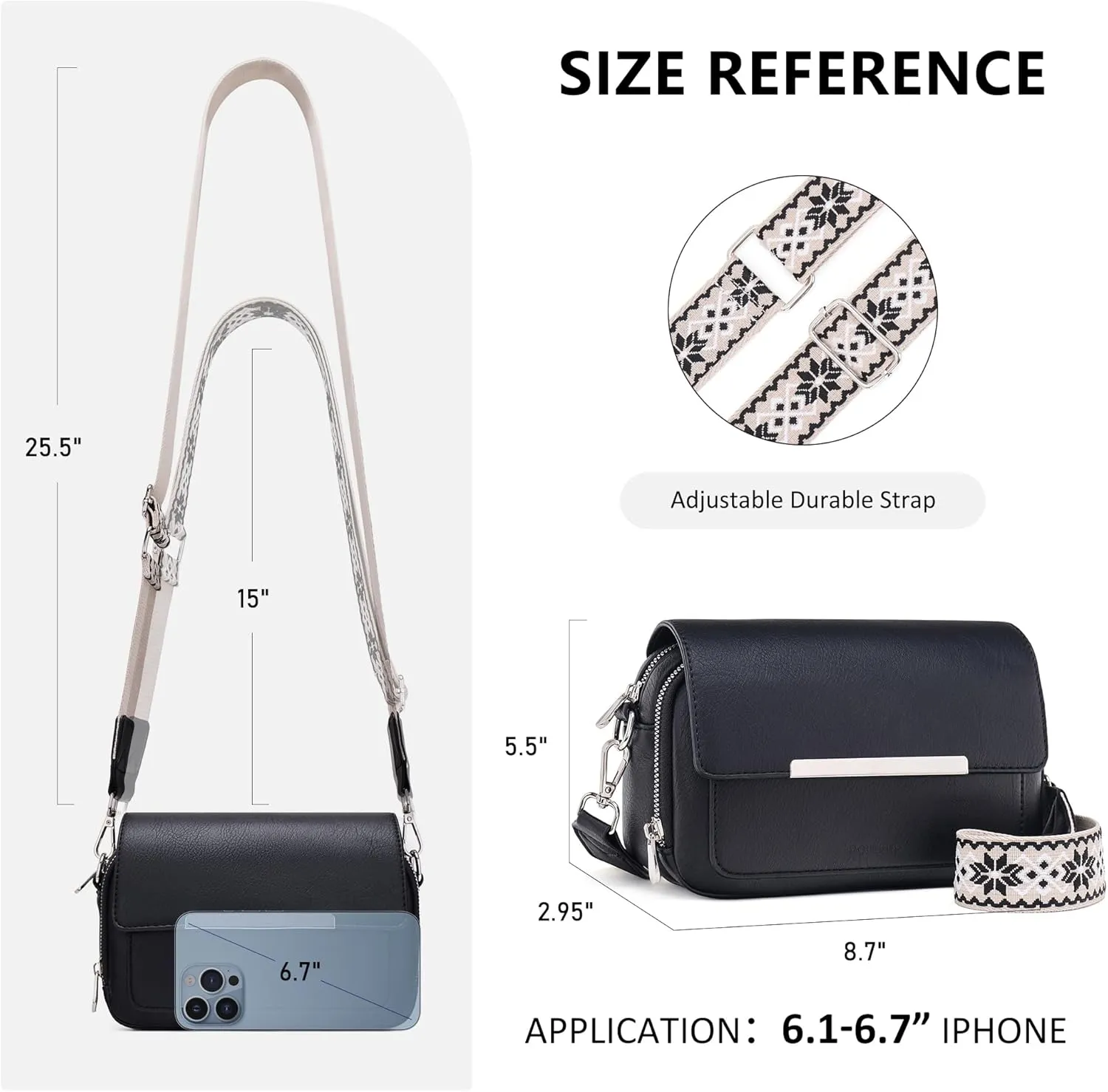 Crossbody Bags for Women Small Crossbody Wallet Purses with Card Slots Leather Shoulder Handbags Travel/Daily Use
