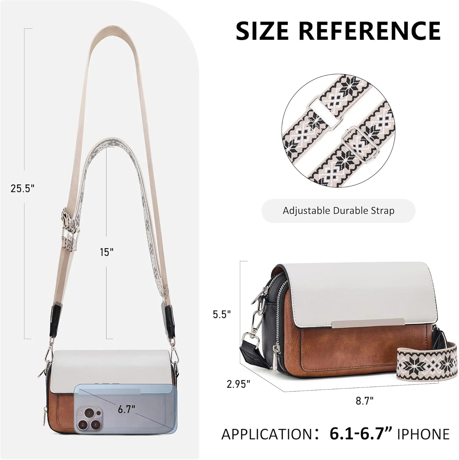 Crossbody Bags for Women Small Crossbody Wallet Purses with Card Slots Leather Shoulder Handbags Travel/Daily Use
