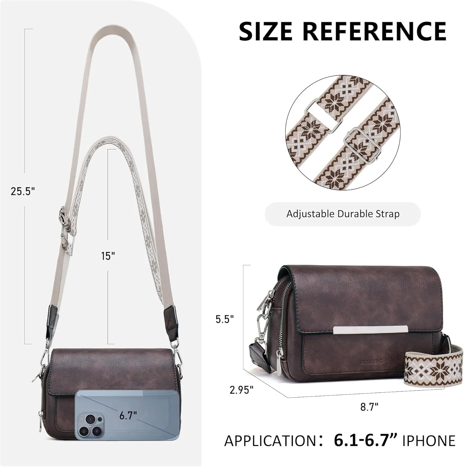 Crossbody Bags for Women Small Crossbody Wallet Purses with Card Slots Leather Shoulder Handbags Travel/Daily Use