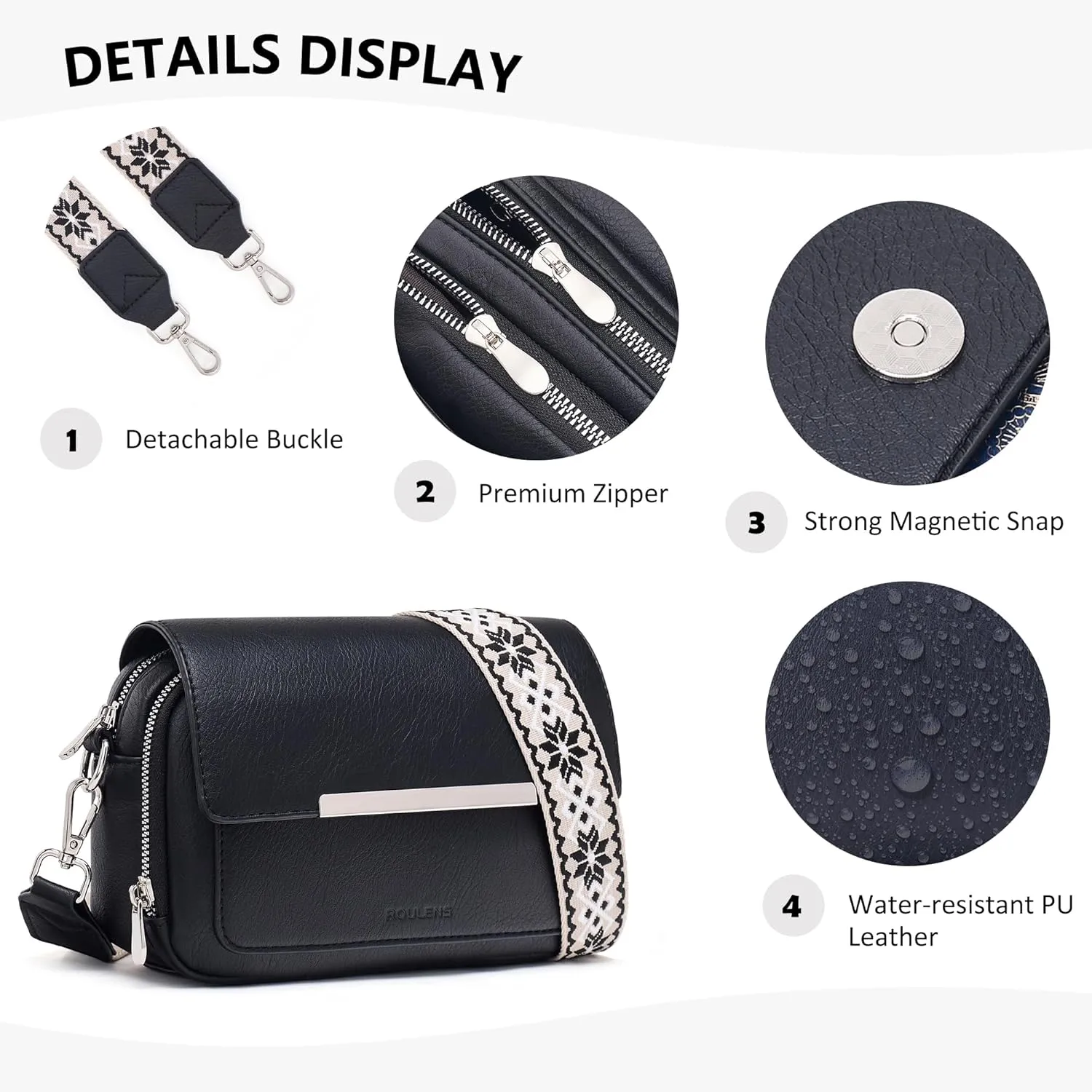Crossbody Bags for Women Small Crossbody Wallet Purses with Card Slots Leather Shoulder Handbags Travel/Daily Use