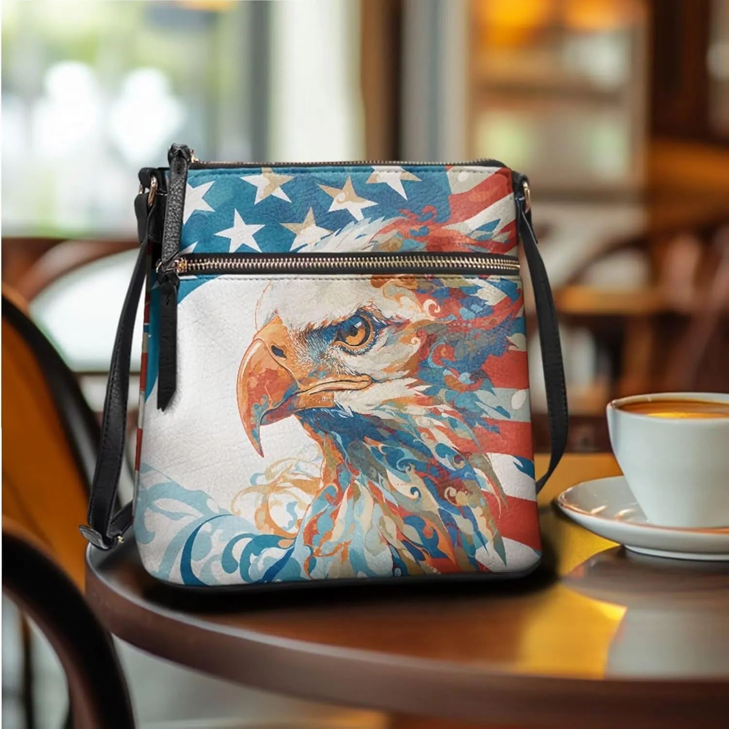 Crossbody Purses 2Pcs, Fashion Crossbody Messenger Bags with a Small Wallet Portable Easy to Carry for Work Travel