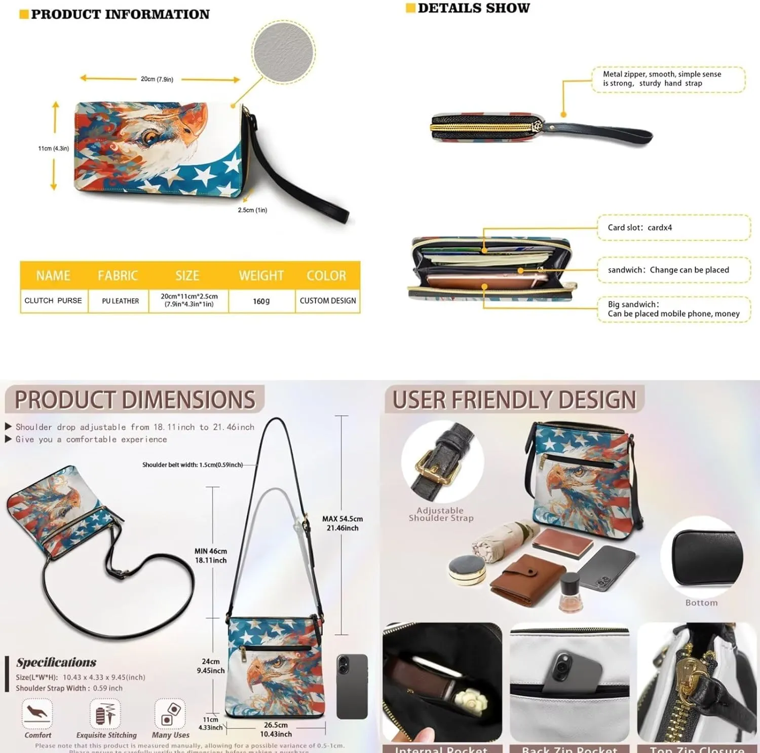 Crossbody Purses 2Pcs, Fashion Crossbody Messenger Bags with a Small Wallet Portable Easy to Carry for Work Travel