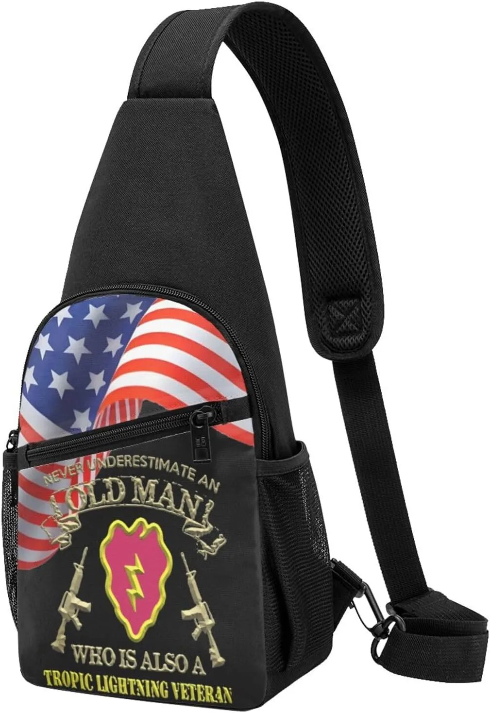Crossbody Shoulder Chest Bag Never Underestimate A 25th Infantry Division Veteran Fashion One-Shoulder