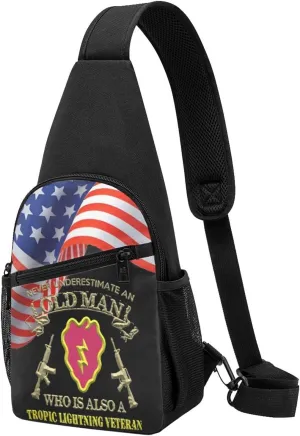 Crossbody Shoulder Chest Bag Never Underestimate A 25th Infantry Division Veteran Fashion One-Shoulder