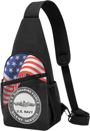 Crossbody Shoulder Chest Bag US Submarine Force Silent Service Fashion One-Shoulder