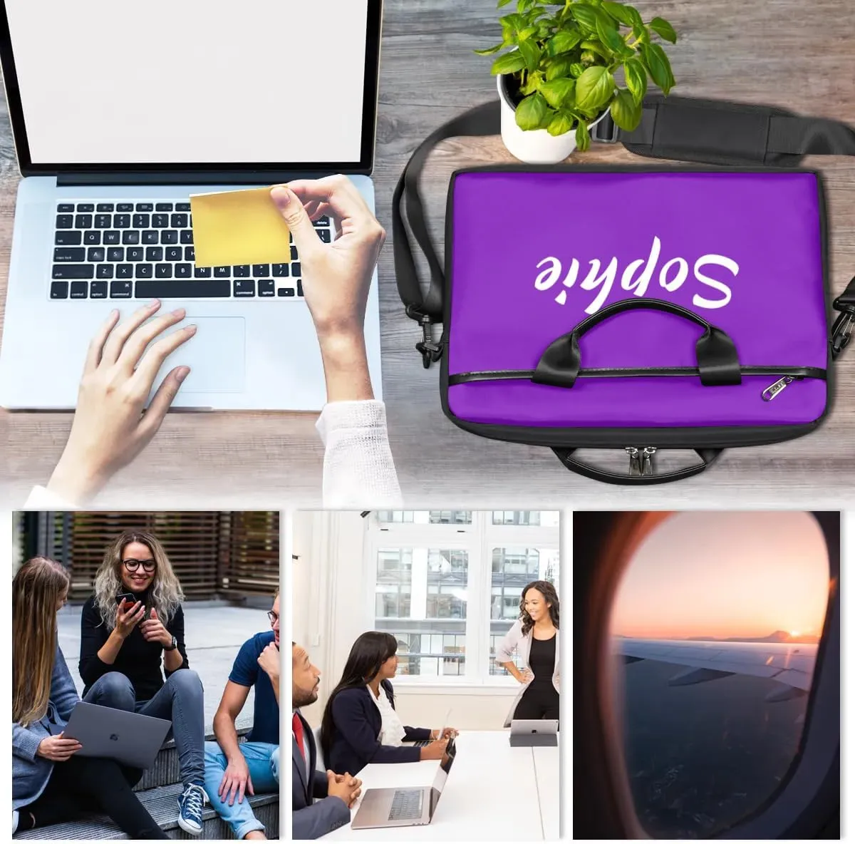 Custom Laptop Bag with Name Personalized Shoulder Bag Lightweight Computer Bag Messenger Bags with Handle
