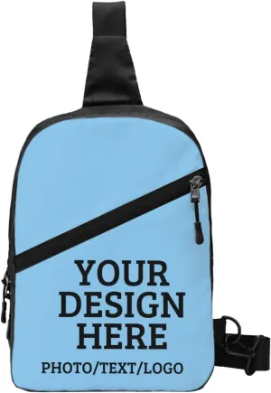 Custom Messenger Bag Design Your Own Text Logo Sling Shoulder Backpack For Men Women, Personalized Custom Messenger Bag Gift